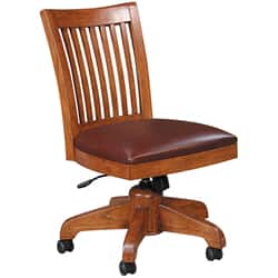 Shop Mission Solid Oak Swivel Desk Chair Overstock 3298387