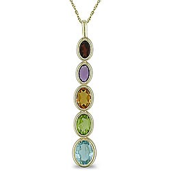 gemstone 14k necklace multi yellow gold