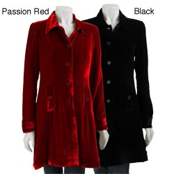 velvet long jacket women's