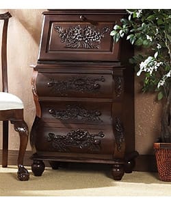 Shop Hand Carved Dark Cherry Secretary Desk With File Drawer