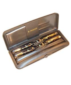 Parker Insignia Green/Bronze Ball Point Pen & Mechanical Pencil Set Two ...