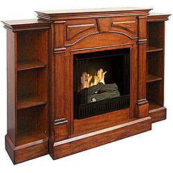 Shop Macon Mahogany Gel Fireplace With Bookcases Free Shipping