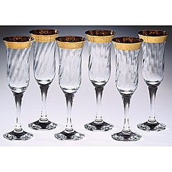 Italian Flutes with 14k Gold Trim (Set of 6). Opens flyout.