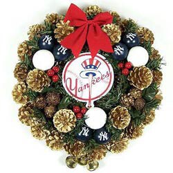 24” popular Yankees inspired Holiday Wreath