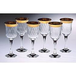 Italian Water Gles With 14k Gold Trim Set Of 6 Water Gles With 14k Gold Trim