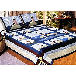 Shop Lighthouse 3 Piece Cotton Quilt Set Free Shipping Today