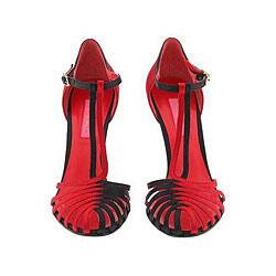 slide 1 of 1, Betsey Johnson Kell Black/Red Satin