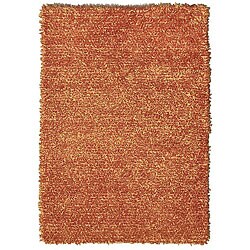 Shop Coral Orange and Tan Shag Rug (4'7 x 7'7) - Overstock ...