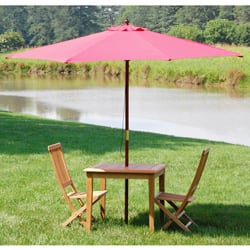 Shop Black Friday Deals On 9 Foot Patio Umbrella With Thick Wooden Pole Overstock 3721683