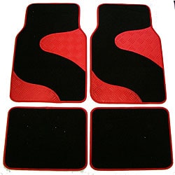 red and black car mats