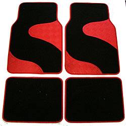 Shop Red Black Diamond Plate Swish Carpet Car Floor Mats