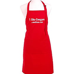 Men's 'I Like Cougars Medium Rare' Red Apron - Bed Bath & Beyond - 3906102