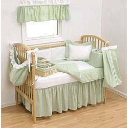 Shop Trend Lab Sage Gingham 4 Piece Crib Bedding Set Overstock