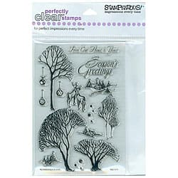 slide 1 of 1, Stampendous 'Winter Trees' Clear Stamps