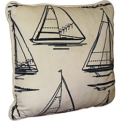 Micro Plush Printed Sailboat Pillow