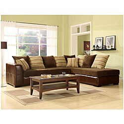 Belleview Espresso Microfiber Leather Sectional Sofa - Bed Bath ...