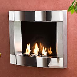 slide 2 of 3, Stainless Steel Wall Mount Fireplace