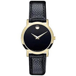 Movado Museum Women's Goldtone Black  point aim Watch -  find not guilty  