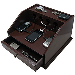 Deluxe Charging Brown Station Valet Free Shipping Today Deluxe Charging Brown Station Valet