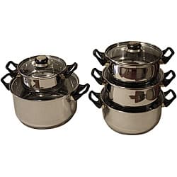 Chef. Select Cookware Chef's Choice 10-piece 18/10 Stainless Steel Cookware Set - Bed Bath ...