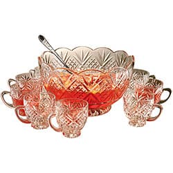 Dublin Crystal Red Serving Bowl