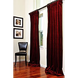 Exclusive Fabrics Signature Maroon Wine Velvet 96-inch Curtain Panel. Opens flyout.