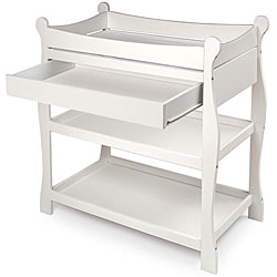 sleigh change table with drawers