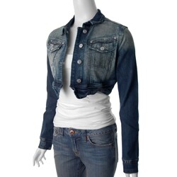 juniors distressed denim jacket
