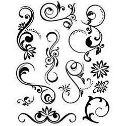 Autumn Leaves 'Fancy Flourishes' Stampology Clear Stamps Full Sheet ...