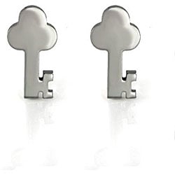 Stainless Steel Key Earrings. Opens flyout.