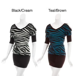 JFW Women's Zebra Print Sweater Dress - Overstock - 4306472