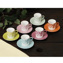 Roma Glass Espresso Cups and Saucers 12-Piece Set