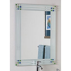 Bejeweled Frameless Bathroom Mirror Free Shipping Today Overstock.com 12287713 Bejeweled Frameless Bathroom Mirror Free Shipping Today Overstock.com 12287713