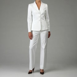 Tahari ASL Women's White Zigzag Stitch Pant Suit - 12337070 - Overstock ...