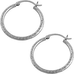 hoop 14k earrings gold hammered diamond cut today