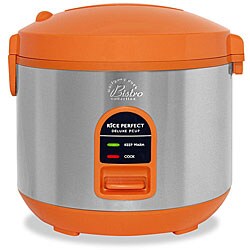 Wolfgang Puck 7 Cup Orange Stainless Steel Steamer Rice Cooker