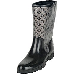 Grey Flat Rain Boots 