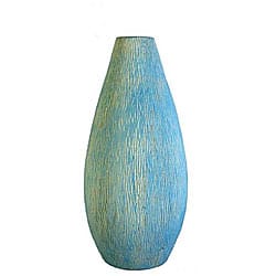 slide 1 of 1, Kolby Handcrafted Blue Terracotta Clay Vase