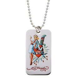 ed hardy dog tag necklace