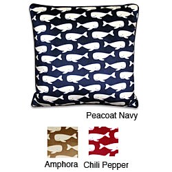 Wally Whale Coastal Microluxe 18-inch Pillow