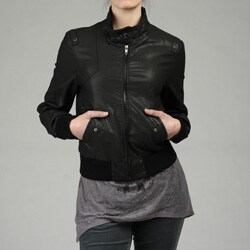 black rivet leather jacket womens
