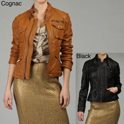 michael kors cognac leather jacket