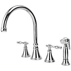 slide 1 of 1, Fontaine High Arc Chrome Kitchen Faucet w/ Pullout Side Spray