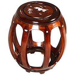 Shop Black Friday Deals On Mother Of Pearl Inlay Drum Shaped End Table China Overstock 4660632