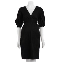 Olian Women's Maternity Black Puff Sleeve Dress