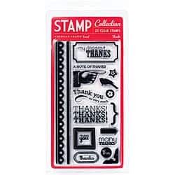slide 1 of 1, American Crafts 'Thanks' Clear Acrylic Large Stamp Set