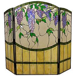 Shop Tiffany Style Wisteria Fireplace Screen Overstock 4685820