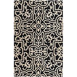 slide 1 of 3, Hand-tufted Izmit Black Wool Rug (8' x 11')
