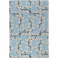 preview thumbnail 1 of 1, Hand-tufted Oslo Blue New Zealand Wool Rug (8' x 11')