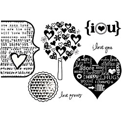 Unity Stamp Love Grows Unmounted Red Rubber Stamps - - 4725134